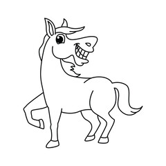 Funny horse cartoon characters vector illustration.