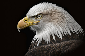 Obraz premium The image of the Bald Eagle (Haliaeetus leucocephalus). Generative AI