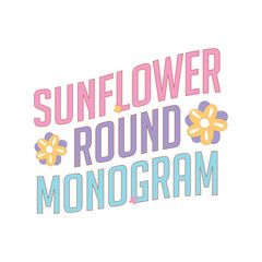 Sunflower round monogram 