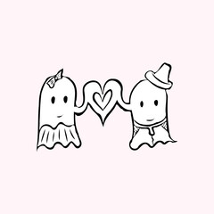Cute ghost couple in love