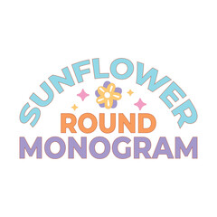 Sunflower round monogram 