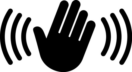 Hand motion sensor vector pictogram