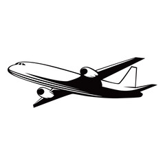 plane silhouette design. airplane icon, sign and symbol. air transportation vector illustration