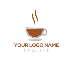 Coffee cup logo design with format.