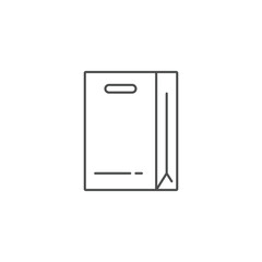 Shopping bag related line icon set. Paper market bag linear icons