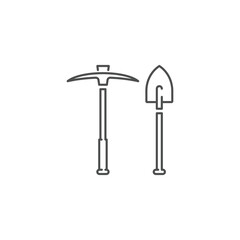 pickaxe shovel icon vector