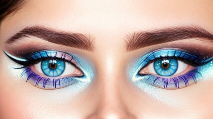Obraz premium close up of a female eye with makeup