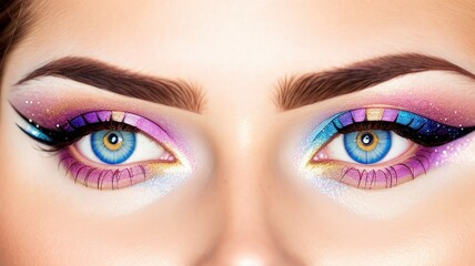 Obraz premium close up of a female eye with makeup