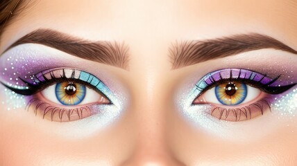 Obraz premium close up of a female eye with makeup