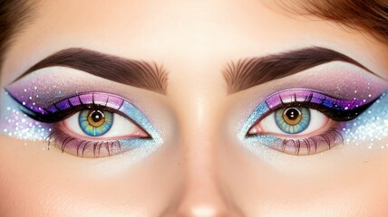 Naklejka premium close up of a female eye with makeup