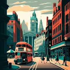 Foto op Canvas Illustration of the city of London. Generative AI. © DALU11