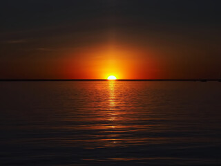 Beautiful sunset above the ocean