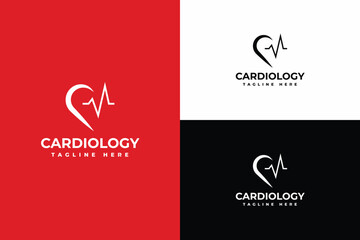 Fototapeta na wymiar cardiology logo template