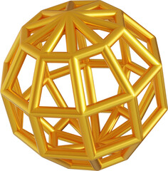 Abstract golden shape, 3d render