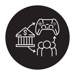 Gamefi ecosystem color line icon. Blockchain technology in digital crypto art.