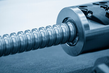 Closeup scene the spare parts  lead ball screw.