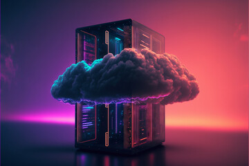 Nowoczesna chmura obliczeniowa - Modern cloud computing, AI Generated - obrazy, fototapety, plakaty