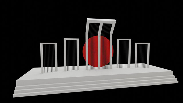 Shahid Minar 3D Design 21 February, International Mother language day. National Martyr Monument of Bangladesh.