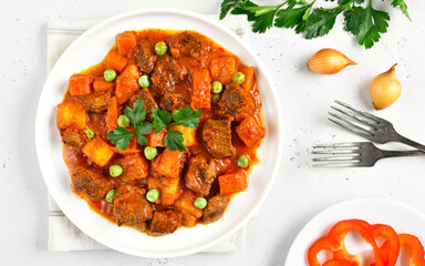 Beef stew with potatoes and carrots