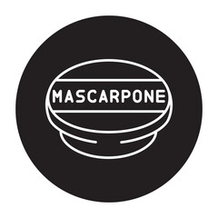 Cream cheese Mascarpone black line icon. Dairy product.