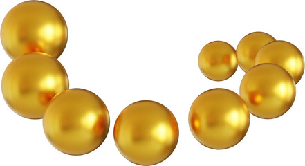 Abstract golden shape, 3d render