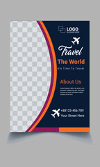 Obraz premium Travel agency business flyer and template design