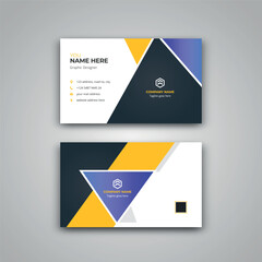 Blue modern creative business card and name card, horizontal simple clean template vector design,