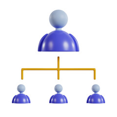 illustration 3d icon organization rendering