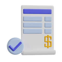 3d illustration of invoice icon render