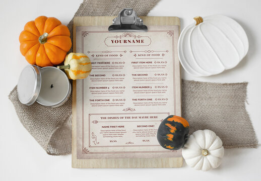 Vintage Bodegon Menu B5 Pages
