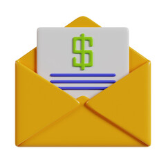 3d illustration of payment email icon rendering