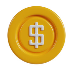 coin icon rendering 3d illustration