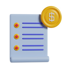 3d illustration icon daily expense rendering