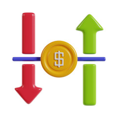 Stuck transaction 3d rendering illustration icon