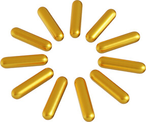 Abstract golden shape, 3d render