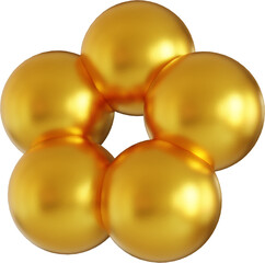 Abstract golden shape, 3d render