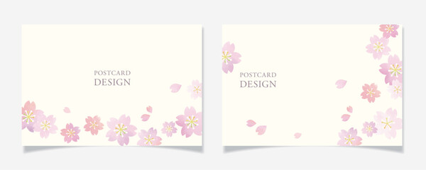 桜の花びらをモチーフにしたポストカードデザインI