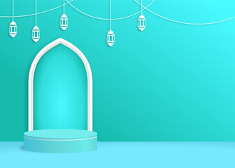 simple 3d display illustration with Islamic nuances