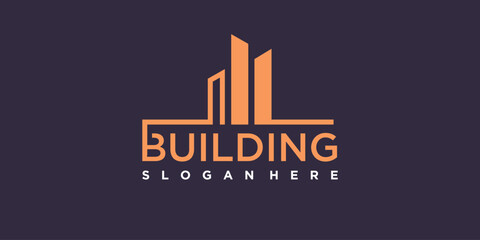 Building logo design with modern idea, real estate, apartment, house