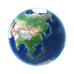 Earth Isolated transparent background drawing
