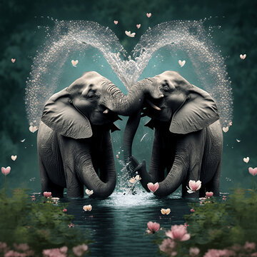 Elephants love the water