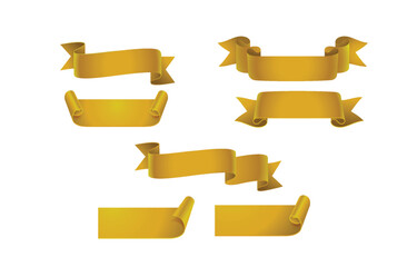 set of golden ribbons