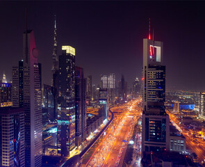 Fototapeta na wymiar Night Dubai. Arab Emirates