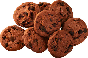 Cookie with Chocolate Chips - Isolated