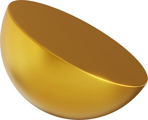 3d rendering. Abstract geometric shapes illustration. Modern minimal golden luxury objects isolated on transparent background