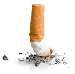 Extinguished used cigarette, Stop smoking concept