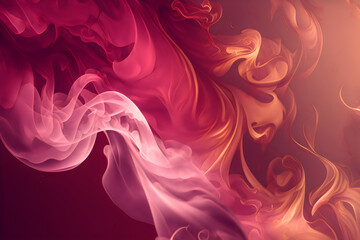 Obraz na płótnie Canvas yellow, orange, pink swirling smoke graphic background texture element background, generative ai