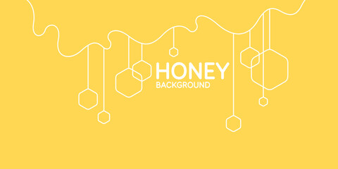 The template for the products of the apiary. Stylish vector poster for bee honey. Vector illustration