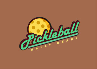 Pickleball green and perforated ball, icon