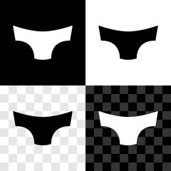 Set Men underpants icon isolated on black and white, transparent background. Man underwear. Vector